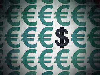 Image showing Currency concept: dollar icon on Digital Data Paper background