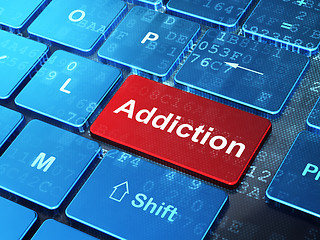 Image showing Health concept: Addiction on computer keyboard background