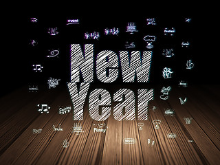 Image showing Entertainment, concept: New Year in grunge dark room