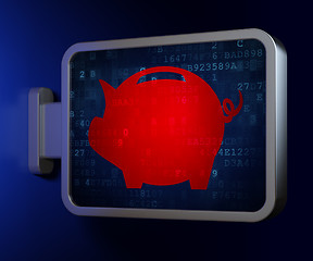 Image showing Currency concept: Money Box on billboard background