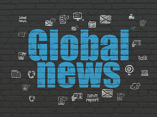 Image showing News concept: Global News on wall background