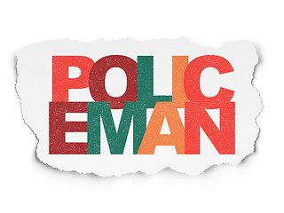 Image showing Law concept: Policeman on Torn Paper background