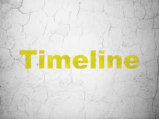 Image showing Time concept: Timeline on wall background