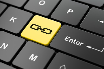 Image showing Web design concept: Link on computer keyboard background