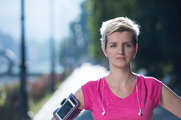 Image showing jogging woman portrait