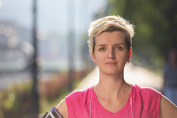 Image showing jogging woman portrait