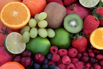 Image showing Fresh Fruit Super Food Background