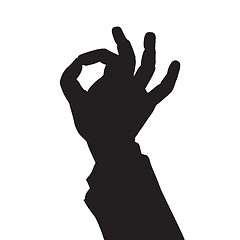 Image showing hand gesture OK black silhouette figure