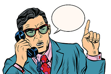 Image showing Business boss talking on the phone