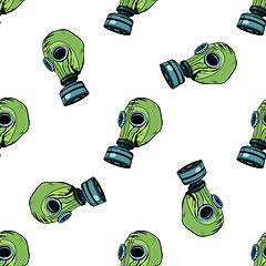 Image showing Gas mask seamless vector pattern