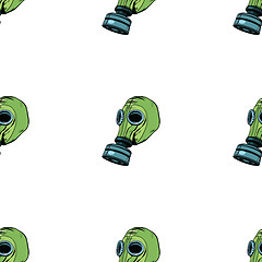 Image showing Gas mask seamless vector pattern