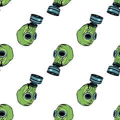 Image showing Gas mask seamless vector pattern