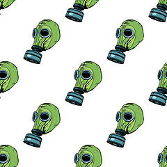 Image showing Gas mask seamless vector pattern