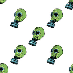 Image showing Gas mask seamless vector pattern
