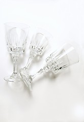 Image showing champagne wine crystal glasses