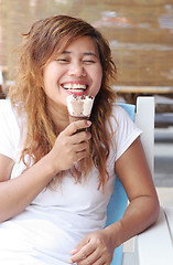 Image showing Eating icecream