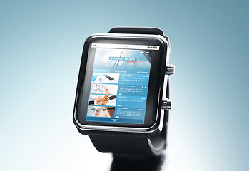 Image showing close up of smart watch with news web page