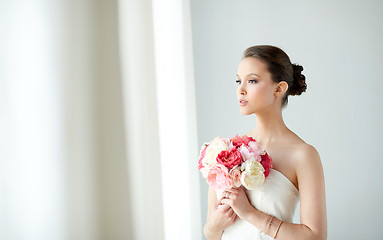 Image showing beautiful asian woman with flower and jewelry