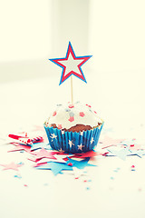 Image showing cupcake with star on american independence day