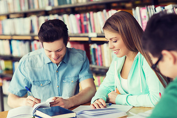 Image showing students with books preparing to exam in library