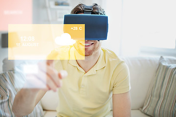 Image showing young man in virtual reality headset or 3d glasses