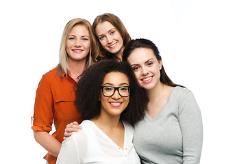 Image showing group of happy different women in casual clothes