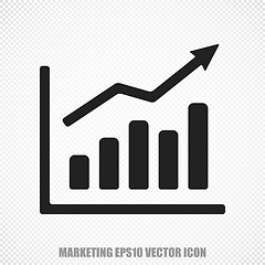 Image showing Advertising vector Growth Graph icon. Modern flat design.