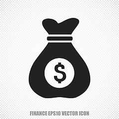 Image showing Finance vector Money Bag icon. Modern flat design.