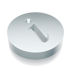 Image showing Web design icon: 3d metallic Information with reflection, vector illustration.