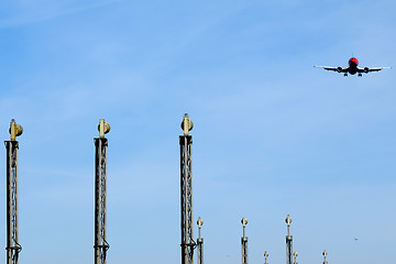 Image showing Plane and lights in airport