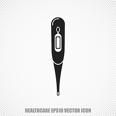 Image showing Health vector Thermometer icon. Modern flat design.