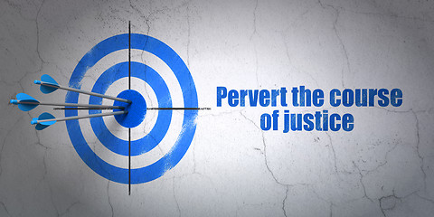 Image showing Law concept: target and Pervert the course Of Justice on wall background