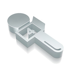 Image showing News icon: 3d metallic Microphone with reflection, vector illustration.