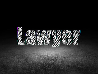 Image showing Law concept: Lawyer in grunge dark room