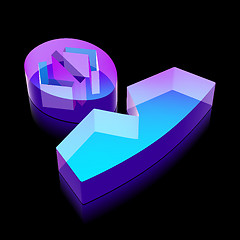 Image showing Software icon: 3d neon glowing Programmer made of glass, vector illustration.