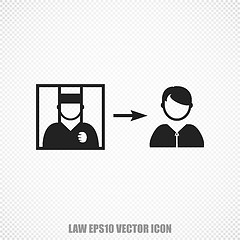 Image showing Law vector Criminal Freed icon. Modern flat design.