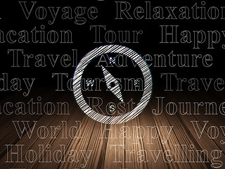 Image showing Travel concept: Compass in grunge dark room