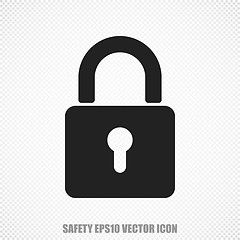 Image showing Safety vector Closed Padlock icon. Modern flat design.