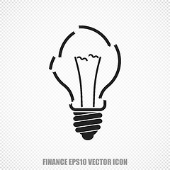 Image showing Finance vector Light Bulb icon. Modern flat design.