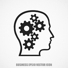 Image showing Business vector Head With Gears icon. Modern flat design.