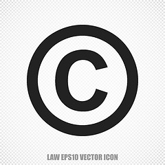 Image showing Law vector Copyright icon. Modern flat design.