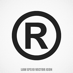 Image showing Law vector Registered icon. Modern flat design.