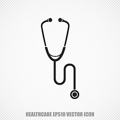 Image showing Healthcare vector Stethoscope icon. Modern flat design.