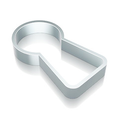 Image showing Information icon: 3d metallic Keyhole with reflection, vector illustration.