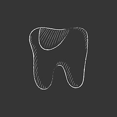 Image showing Tooth decay. Drawn in chalk icon.