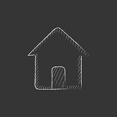 Image showing House. Drawn in chalk icon.