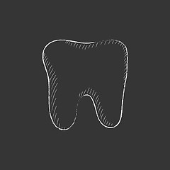 Image showing Tooth. Drawn in chalk icon.