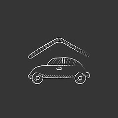 Image showing Car garage. Drawn in chalk icon.