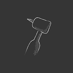 Image showing Dental drill. Drawn in chalk icon.