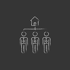 Image showing Three real estate agents. Drawn in chalk icon.